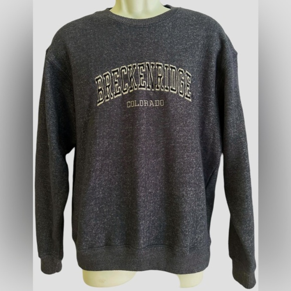 Breckenridge Colorado Mens Sweatshirt Gray Knit Fleece RAGWEAR USA M‎